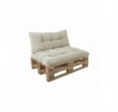 Set de 2 coussins de jardin matelassés pour palettes | Velours côtelé | Couleur beige foncé