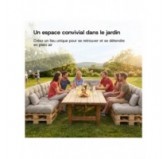 Set de 6 coussins de jardin matelassés pour palettes | Velours côtelé | Couleur gris