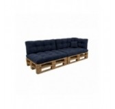 Set de 6 coussins de jardin matelassés pour palettes | Velours côtelé | Couleur bleu foncé