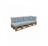 Set de 6 coussins de jardin matelassés pour palettes | Velours côtelé | Couleur bleu