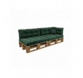 Set de 6 coussins de jardin matelassés pour palettes | Velours côtelé | Couleur vert foncé