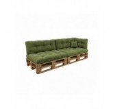 Set de 6 coussins de jardin matelassés pour palettes | Velours côtelé | Couleur vert