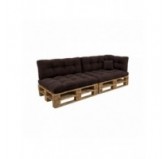 Set de 6 coussins de jardin matelassés pour palettes | Velours côtelé | Couleur marron foncé