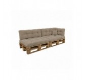 Set de 6 coussins de jardin matelassés pour palettes | Velours côtelé | Couleur marron