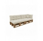 Set de 6 coussins de jardin matelassés pour palettes | Velours côtelé | Couleur beige foncé