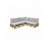 Set de 8 coussins de jardin matelassés pour palettes | Velours côtelé | Couleur gris