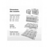Set de 8 coussins de jardin matelassés pour palettes | Velours côtelé | Couleur bleu foncé