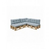 Set de 8 coussins de jardin matelassés pour palettes | Velours côtelé | Couleur bleu