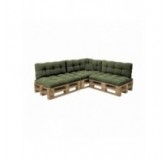 Set de 8 coussins de jardin matelassés pour palettes | Velours côtelé | Couleur vert