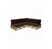Set de 8 coussins de jardin matelassés pour palettes | Velours côtelé | Couleur marron foncé