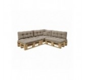 Set de 8 coussins de jardin matelassés pour palettes | Velours côtelé | Couleur marron