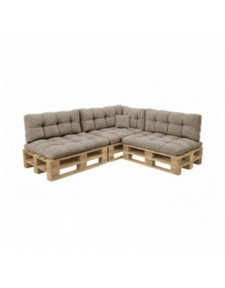 Set de 8 coussins de jardin matelassés pour palettes | Velours côtelé | Couleur marron