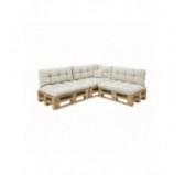Set de 8 coussins de jardin matelassés pour palettes | Velours côtelé | Couleur beige foncé