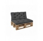 Set de 2 coussins de jardin matelassés pour palettes | Velours côtelé | Couleur gris foncé