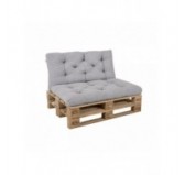 Set de 2 coussins de jardin matelassés pour palettes | Velours côtelé | Couleur gris