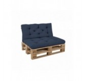 Set de 2 coussins de jardin matelassés pour palettes | Velours côtelé | Couleur bleu foncé