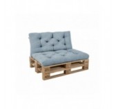 Set de 2 coussins de jardin matelassés pour palettes | Velours côtelé | Couleur bleu