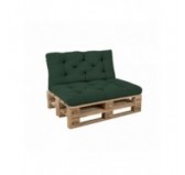 Set de 2 coussins de jardin matelassés pour palettes | Velours côtelé | Couleur vert foncé