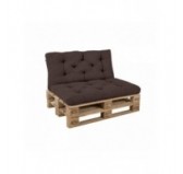Set de 2 coussins de jardin matelassés pour palettes | Velours côtelé | Couleur marron foncé
