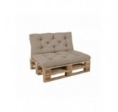 Set de 2 coussins de jardin matelassés pour palettes | Velours côtelé | Couleur marron