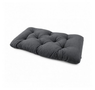 Coussin de siège matelassé pour palettes | Velours côtelé | 120x60 cm | Couleur gris foncé