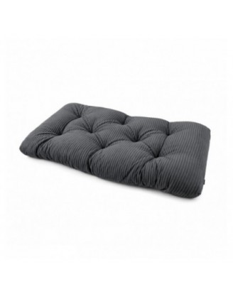 Coussin de siège matelassé pour palettes | Velours côtelé | 120x60 cm | Couleur gris foncé