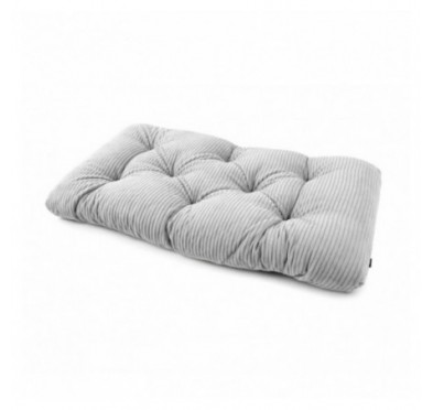 Coussin de siège matelassé pour palettes | Velours côtelé | 120x60 cm | Couleur gris