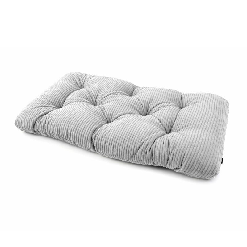 Coussin de siège matelassé pour palettes | Velours côtelé | 120x60 cm | Couleur gris