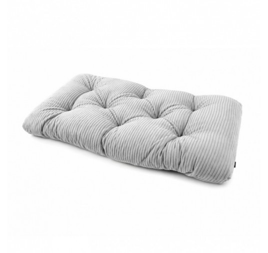 Coussin de siège matelassé pour palettes | Velours côtelé | 120x60 cm | Couleur gris
