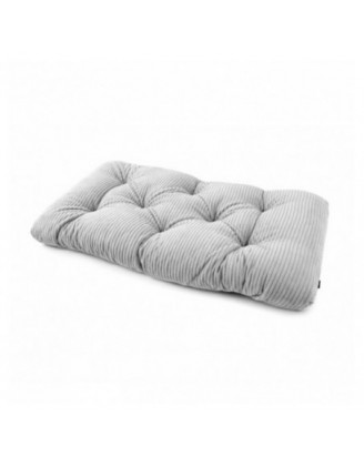 Coussin de siège matelassé pour palettes | Velours côtelé | 120x60 cm | Couleur gris