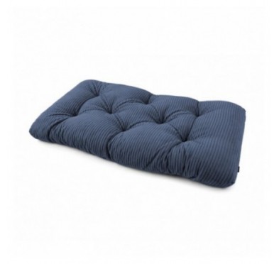Coussin de siège matelassé pour palettes | Velours côtelé | 120x60 cm | Couleur bleu foncé