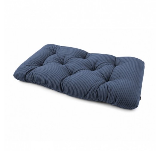 Coussin de siège matelassé pour palettes | Velours côtelé | 120x60 cm | Couleur bleu foncé