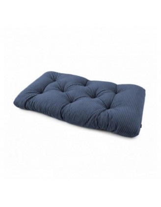 Coussin de siège matelassé pour palettes | Velours côtelé | 120x60 cm | Couleur bleu foncé