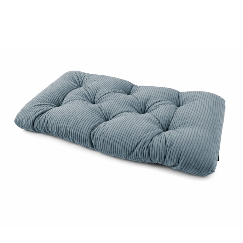 Coussin de siège matelassé pour palettes | Velours côtelé | 120x60 cm | Couleur bleu