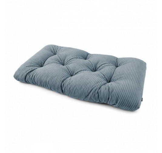 Coussin de siège matelassé pour palettes | Velours côtelé | 120x60 cm | Couleur bleu