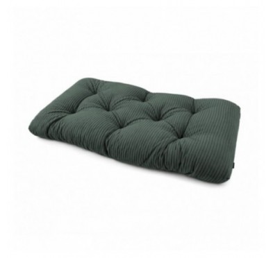 Coussin de siège matelassé pour palettes | Velours côtelé | 120x60 cm | Couleur vert foncé