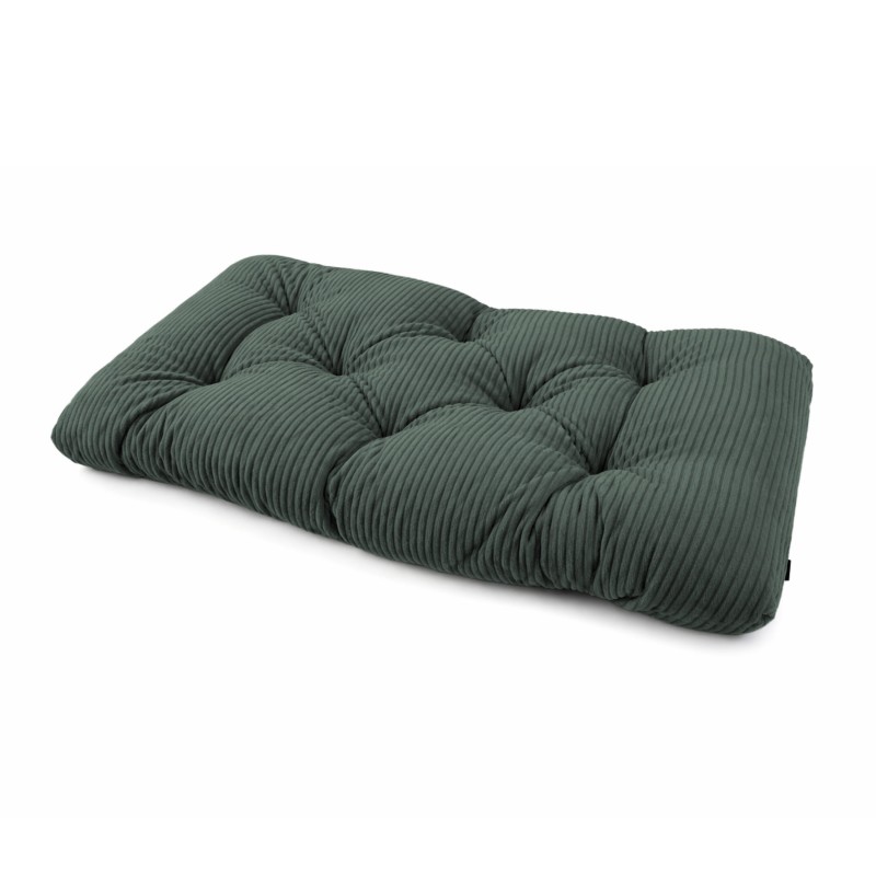 Coussin de siège matelassé pour palettes | Velours côtelé | 120x60 cm | Couleur vert foncé