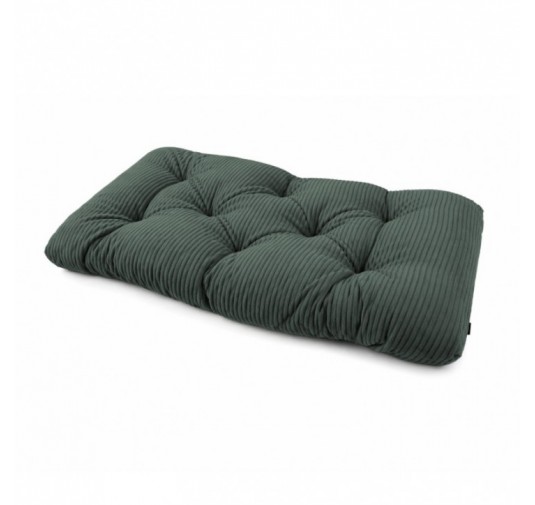 Coussin de siège matelassé pour palettes | Velours côtelé | 120x60 cm | Couleur vert foncé