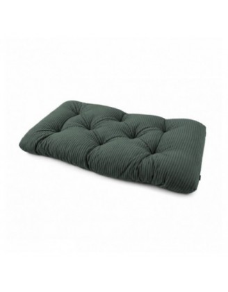 Coussin de siège matelassé pour palettes | Velours côtelé | 120x60 cm | Couleur vert foncé