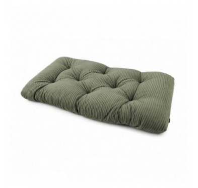 Coussin de siège matelassé pour palettes | Velours côtelé | 120x60 cm | Couleur vert