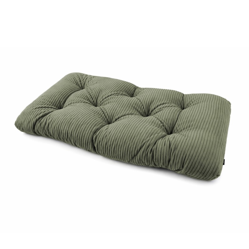 Coussin de siège matelassé pour palettes | Velours côtelé | 120x60 cm | Couleur vert