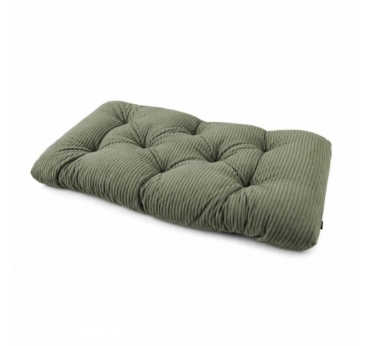 Coussin de siège matelassé pour palettes | Velours côtelé | 120x60 cm | Couleur vert