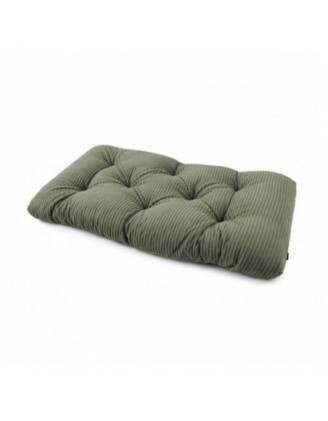 Coussin de siège matelassé pour palettes | Velours côtelé | 120x60 cm | Couleur vert