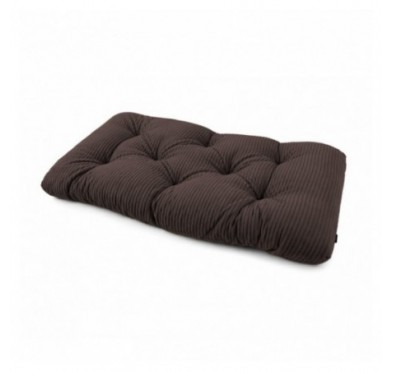 Coussin de siège matelassé pour palettes | Velours côtelé | 120x60 cm | Couleur marron foncé