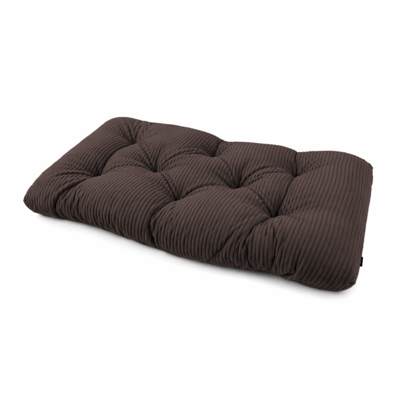 Coussin de siège matelassé pour palettes | Velours côtelé | 120x60 cm | Couleur marron foncé