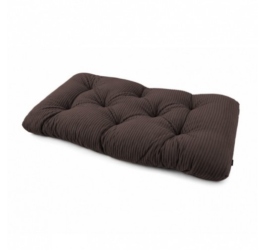 Coussin de siège matelassé pour palettes | Velours côtelé | 120x60 cm | Couleur marron foncé