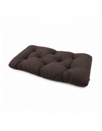 Coussin de siège matelassé pour palettes | Velours côtelé | 120x60 cm | Couleur marron foncé
