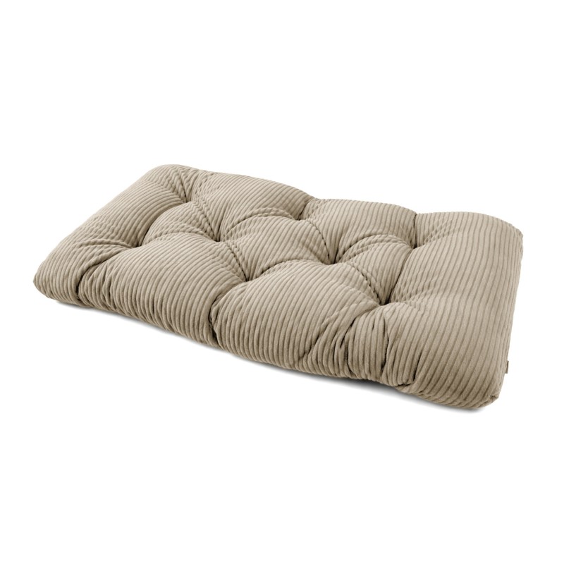 Coussin de siège matelassé pour palettes | Velours côtelé | 120x60 cm | Couleur marron
