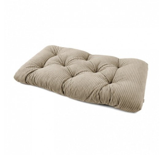 Coussin de siège matelassé pour palettes | Velours côtelé | 120x60 cm | Couleur marron