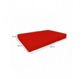 Set de 2 Coussins pour Palettes Imperméable 120x80 + 120x40 Rouge